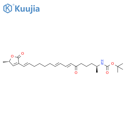 Carbamic acid,[(1S,6E,8E,14E)-15-[(5S)-2,5-dihydro-5-methyl-2-oxo-3-furanyl]-1-methyl-5-oxo-6,8,14-pentadecatrienyl]-, 1,1-dimethylethyl ester structure
