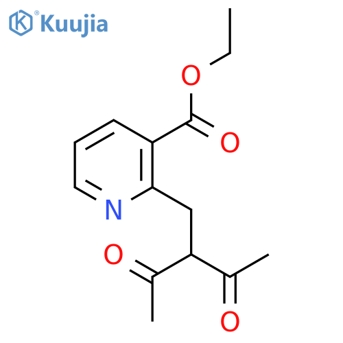 3-Pyridinecarboxylic acid, 2-(2-acetyl-3-oxobutyl)-, ethyl ester structure