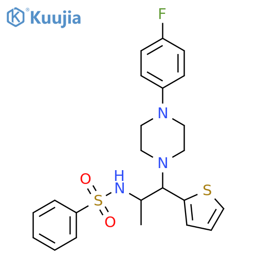 N-{1-4-(4-fluorophenyl)piperazin-1-yl-1-(thiophen-2-yl)propan-2-yl}benzenesulfonamide structure