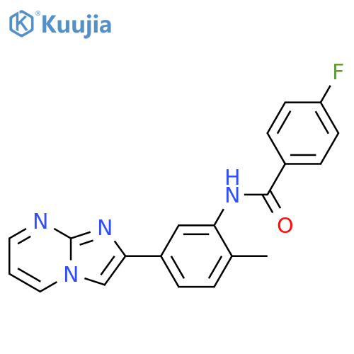 4-fluoro-N-(5-{imidazo1,2-apyrimidin-2-yl}-2-methylphenyl)benzamide structure
