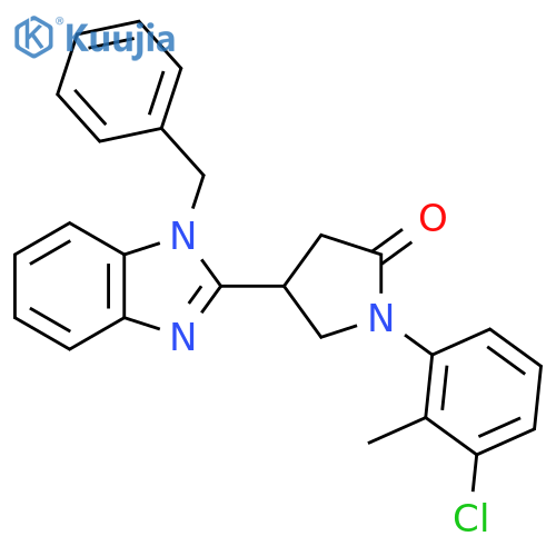 4-(1-benzyl-1H-1,3-benzodiazol-2-yl)-1-(3-chloro-2-methylphenyl)pyrrolidin-2-one structure