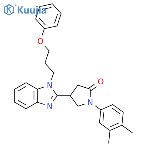 1-(3,4-dimethylphenyl)-4-1-(3-phenoxypropyl)-1H-1,3-benzodiazol-2-ylpyrrolidin-2-one structure
