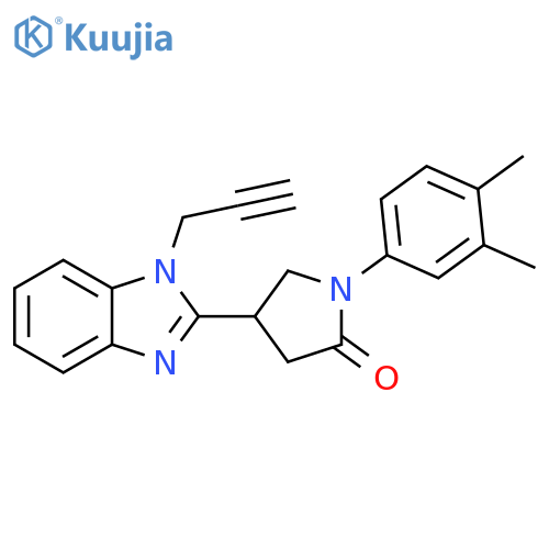 1-(3,4-dimethylphenyl)-4-1-(prop-2-yn-1-yl)-1H-1,3-benzodiazol-2-ylpyrrolidin-2-one structure