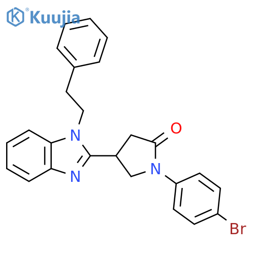 1-(4-bromophenyl)-4-1-(2-phenylethyl)-1H-1,3-benzodiazol-2-ylpyrrolidin-2-one structure