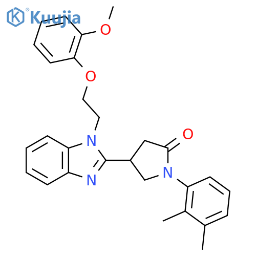 1-(2,3-dimethylphenyl)-4-{1-2-(2-methoxyphenoxy)ethyl-1H-1,3-benzodiazol-2-yl}pyrrolidin-2-one structure