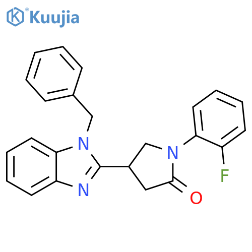 4-(1-benzyl-1H-1,3-benzodiazol-2-yl)-1-(2-fluorophenyl)pyrrolidin-2-one structure