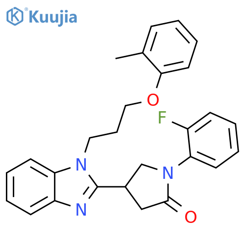 1-(2-fluorophenyl)-4-{1-3-(2-methylphenoxy)propyl-1H-1,3-benzodiazol-2-yl}pyrrolidin-2-one structure