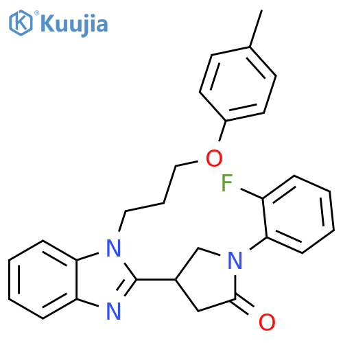 1-(2-fluorophenyl)-4-{1-3-(4-methylphenoxy)propyl-1H-1,3-benzodiazol-2-yl}pyrrolidin-2-one structure