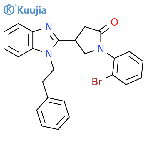 1-(2-bromophenyl)-4-1-(2-phenylethyl)-1H-1,3-benzodiazol-2-ylpyrrolidin-2-one structure