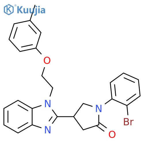 1-(2-bromophenyl)-4-{1-2-(3-methylphenoxy)ethyl-1H-1,3-benzodiazol-2-yl}pyrrolidin-2-one structure
