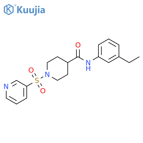 4-Piperidinecarboxamide, N-(3-ethylphenyl)-1-(3-pyridinylsulfonyl)- structure