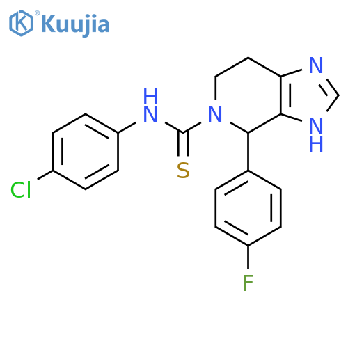 N-(4-chlorophenyl)-4-(4-fluorophenyl)-3H,4H,5H,6H,7H-imidazo4,5-cpyridine-5-carbothioamide structure