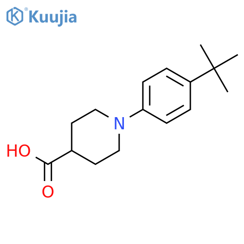 1-(4-tert-butylphenyl)piperidine-4-carboxylic acid structure