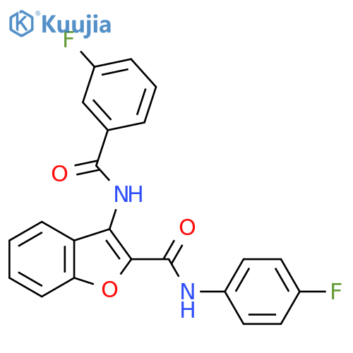 3-(3-fluorobenzamido)-N-(4-fluorophenyl)-1-benzofuran-2-carboxamide structure