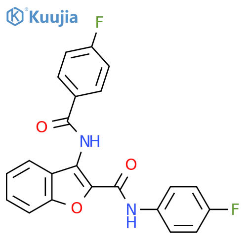 3-(4-fluorobenzamido)-N-(4-fluorophenyl)-1-benzofuran-2-carboxamide structure