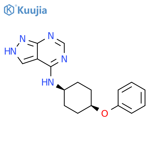 1H-Pyrazolo[3,4-d]pyrimidin-4-amine, N-(cis-4-phenoxycyclohexyl)- structure