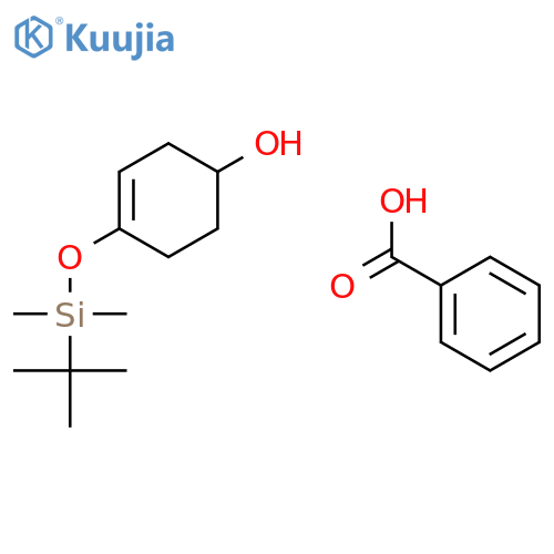 3-Cyclohexen-1-ol, 4-[[(1,1-dimethylethyl)dimethylsilyl]oxy]-, benzoate structure