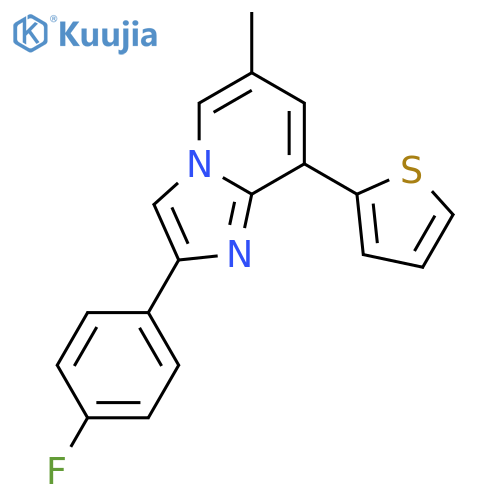 Imidazo[1,2-a]pyridine, 2-(4-fluorophenyl)-6-methyl-8-(2-thienyl)- structure