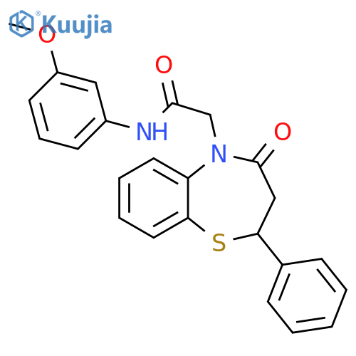 N-(3-methoxyphenyl)-2-(4-oxo-2-phenyl-2,3,4,5-tetrahydro-1,5-benzothiazepin-5-yl)acetamide structure