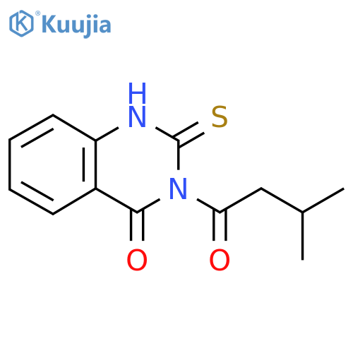 3-(3-methylbutanoyl)-2-sulfanylquinazolin-4(3H)-one structure