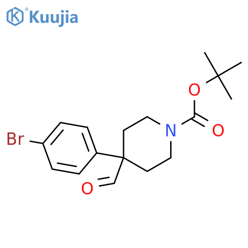 tert-butyl 4-(4-bromophenyl)-4-formylpiperidine-1-carboxylate structure