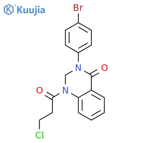3-(4-bromophenyl)-1-(3-chloropropanoyl)-2,3-dihydroquinazolin-4(1H)-one structure