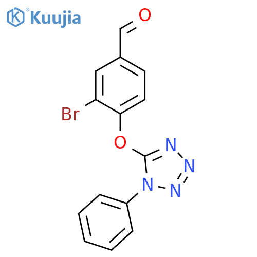 3-Bromo-4-[(1-phenyl-1H-tetrazol-5-yl)oxy]benzaldehyde structure