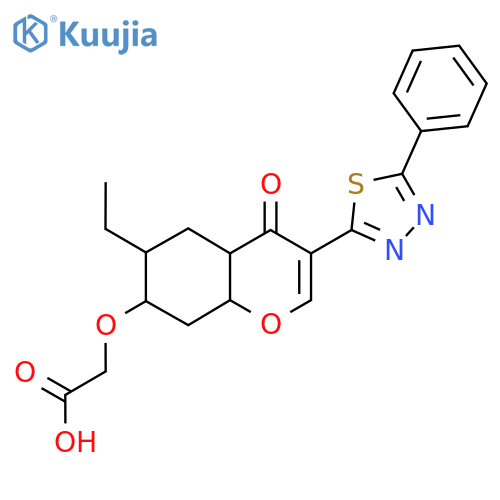 2-[6-ethyl-4-oxo-3-(5-phenyl-1,3,4-thiadiazol-2-yl)chromen-7-yl]oxyacetic Acid structure