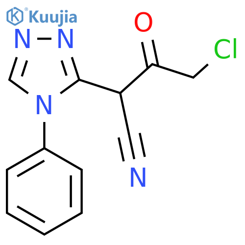 4-chloro-3-oxo-2-(4-phenyl-4H-1,2,4-triazol-3-yl)butanenitrile structure