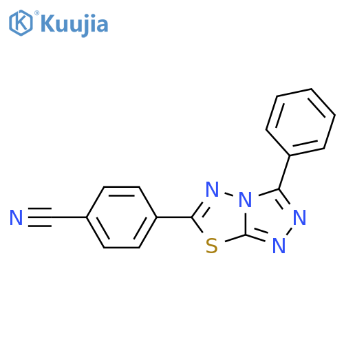 4-{3-phenyl-1,2,4triazolo3,4-b1,3,4thiadiazol-6-yl}benzonitrile structure