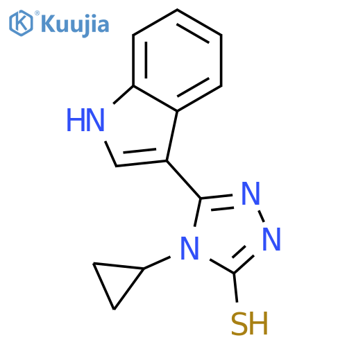 4-cyclopropyl-5-(1H-indol-3-yl)-4H-1,2,4-triazole-3-thiol structure