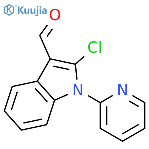 1H-Indole-3-carboxaldehyde, 2-chloro-1-(2-pyridinyl)- structure