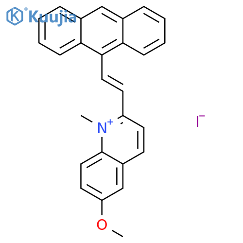 Quinolinium, 2-[2-(9-anthracenyl)ethenyl]-6-methoxy-1-methyl-, iodide structure