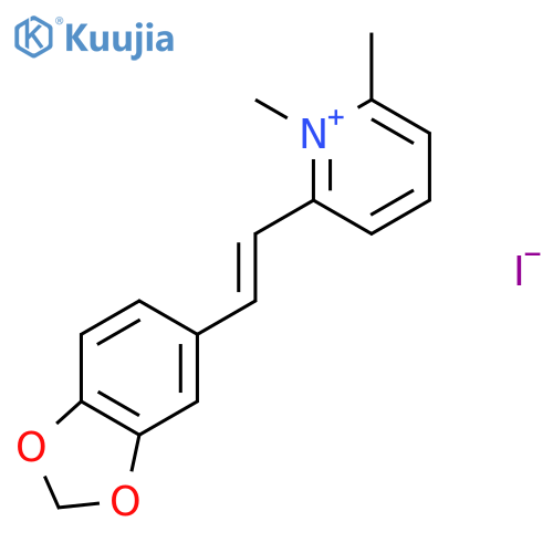 Pyridinium, 2-[2-(1,3-benzodioxol-5-yl)ethenyl]-1,6-dimethyl-, iodide structure