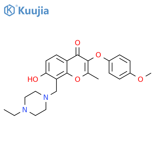 8-[(4-ethylpiperazin-1-yl)methyl]-7-hydroxy-3-(4-methoxyphenoxy)-2-methyl-4H-chromen-4-one structure
