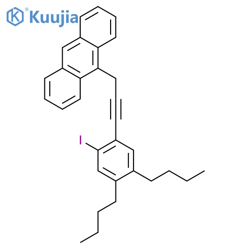 Anthracene, 9-[3-(4,5-dibutyl-2-iodophenyl)-2-propynyl]- structure