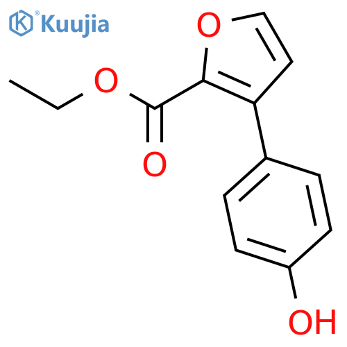 2-Furancarboxylic acid, 3-(4-hydroxyphenyl)-, ethyl ester structure