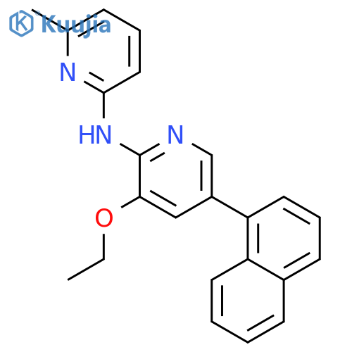 2-Pyridinamine, 3-ethoxy-N-(6-methyl-2-pyridinyl)-5-(1-naphthalenyl)- structure