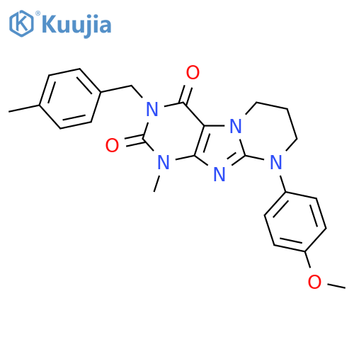 9-(4-methoxyphenyl)-1-methyl-3-[(4-methylphenyl)methyl]-7,8-dihydro-6H-purino[7,8-a]pyrimidine-2,4-dione structure