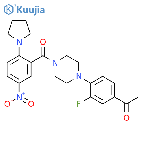 Piperazine,1-(4-acetyl-2-fluorophenyl)-4-[2-(2,5-dihydro-1H-pyrrol-1-yl)-5-nitrobenzoyl]- structure