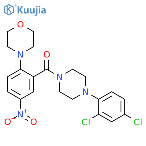 Piperazine, 1-(2,4-dichlorophenyl)-4-[2-(4-morpholinyl)-5-nitrobenzoyl]- structure