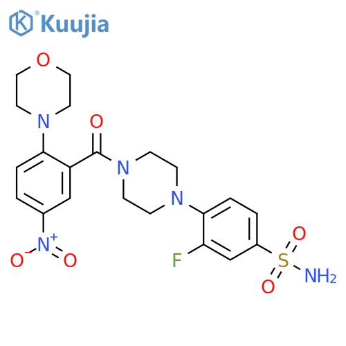 Piperazine,1-[4-(aminosulfonyl)-2-fluorophenyl]-4-[2-(4-morpholinyl)-5-nitrobenzoyl]- structure