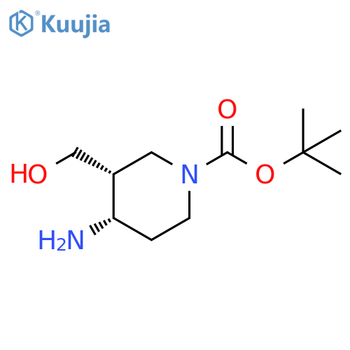 tert-butyl (3R,4S)-4-amino-3-(hydroxymethyl)piperidine-1-carboxylate structure
