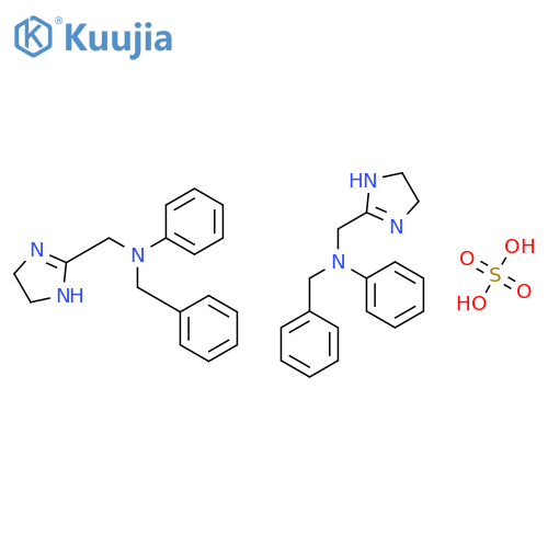 bis(n-benzyl-4,5-dihydro-n-phenyl-1h-imidazole-2-methylamine) sulphate structure