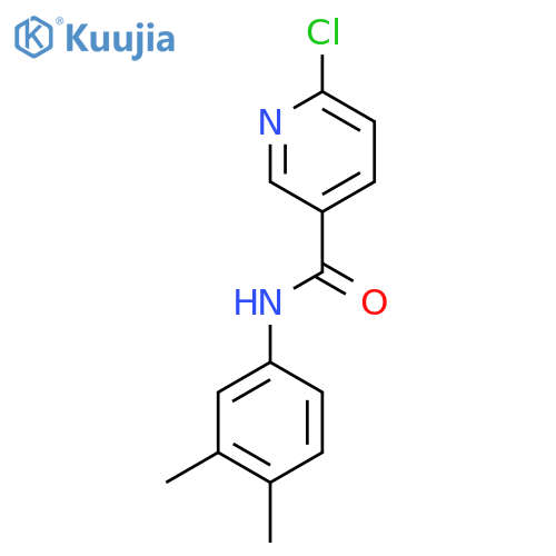 6-chloro-N-(3,4-dimethylphenyl)pyridine-3-carboxamide structure