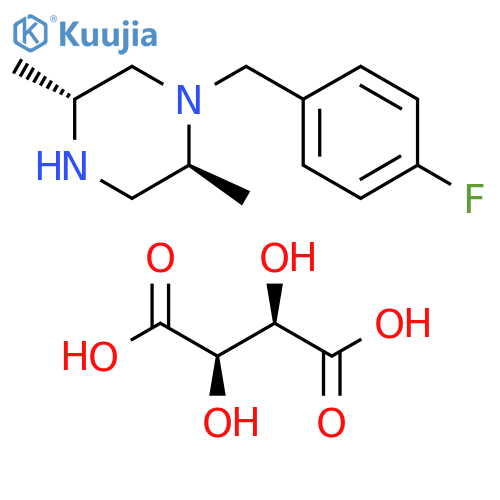 Piperazine, 1-[(4-fluorophenyl)methyl]-2,5-dimethyl-, (2S,5R)-,(2R,3R)-2,3-dihydroxybutanedioate (1:2) structure