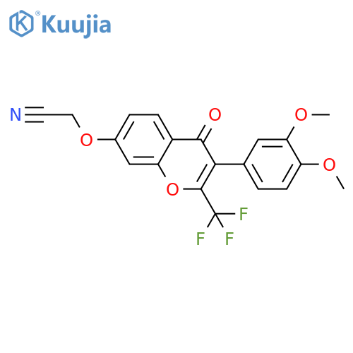 2-{[3-(3,4-dimethoxyphenyl)-4-oxo-2-(trifluoromethyl)-4H-chromen-7-yl]oxy}acetonitrile structure