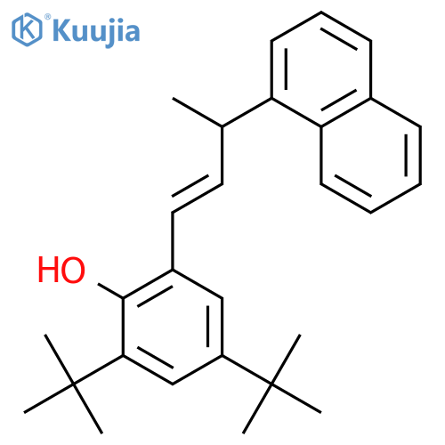 PHENOL, 2,4-BIS(1,1-DIMETHYLETHYL)-6-[3-(1-NAPHTHALENYL)-1-BUTENYL]- structure