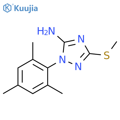 1H-1,2,4-Triazol-5-amine, 3-(methylthio)-1-(2,4,6-trimethylphenyl)- structure