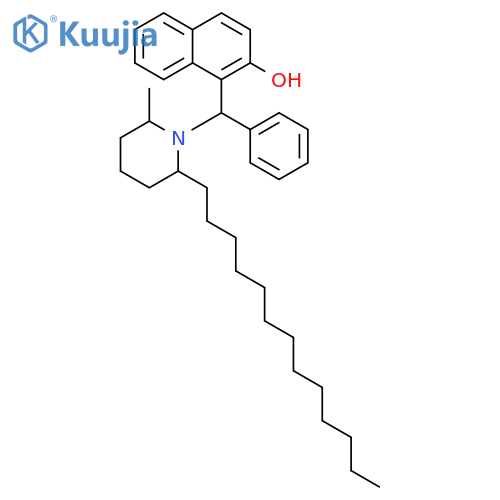2-Naphthalenol,1-[(S)-[(2S,6R)-2-methyl-6-tridecyl-1-piperidinyl]phenylmethyl]- structure